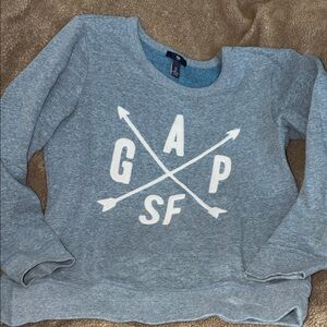 GAP Light Blue Pullover with White Graphic - Sm